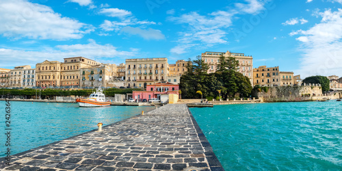 Seafront of Ortigia. Syracuse, Sicily, Italy photo