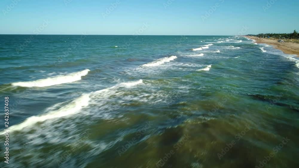 Sea waves on the beautiful morning sea Sea waves on the beautiful morning sea