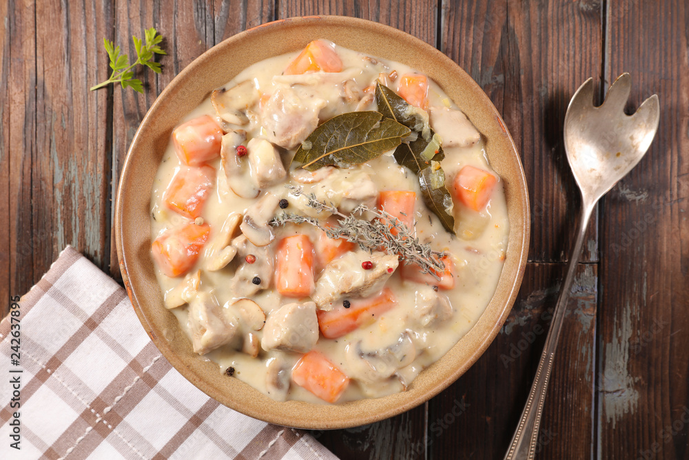 blanquette de veau, french gastronomy blanquette de veau, french gastronomy