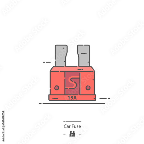 Car fuse - Line color icon