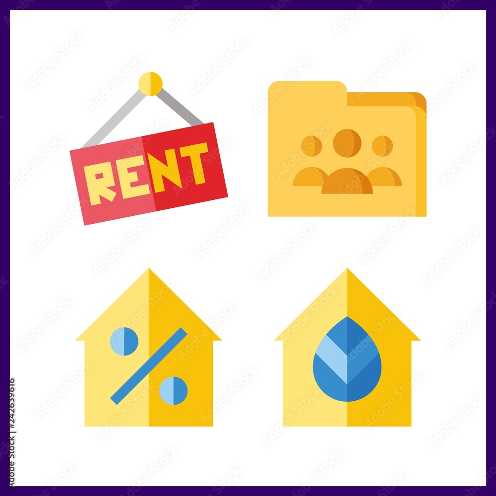 4 insurance icon. Vector illustration insurance set. real estate and shared folder icons for insurance works 4 insurance icon. Vector illustration insurance set. real estate and shared folder icons for insurance works