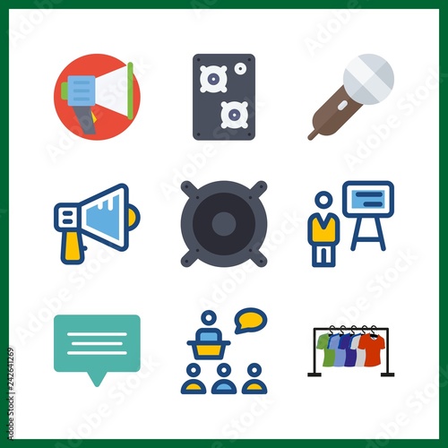9 speech icon. Vector illustration speech set. megaphone and speaker icons for speech works