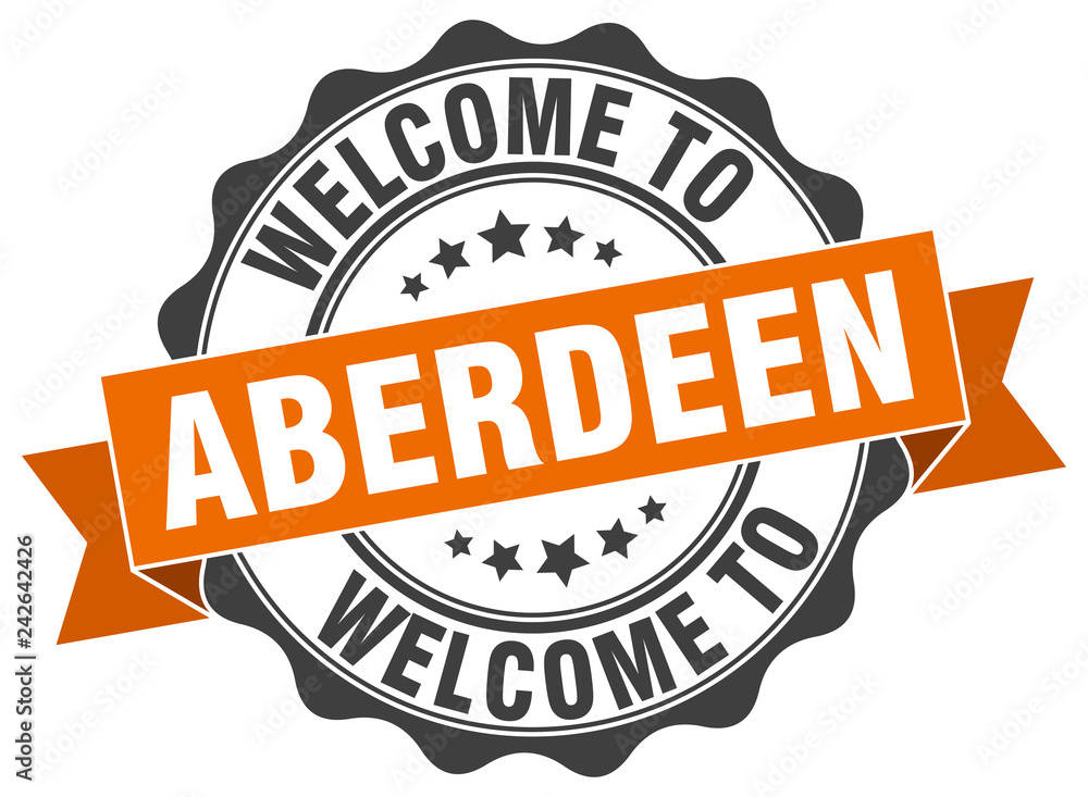 Fototapeta premium Aberdeen round ribbon seal