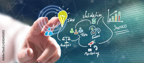 Wallpaper Mural Woman touching a business strategy concept Torontodigital.ca