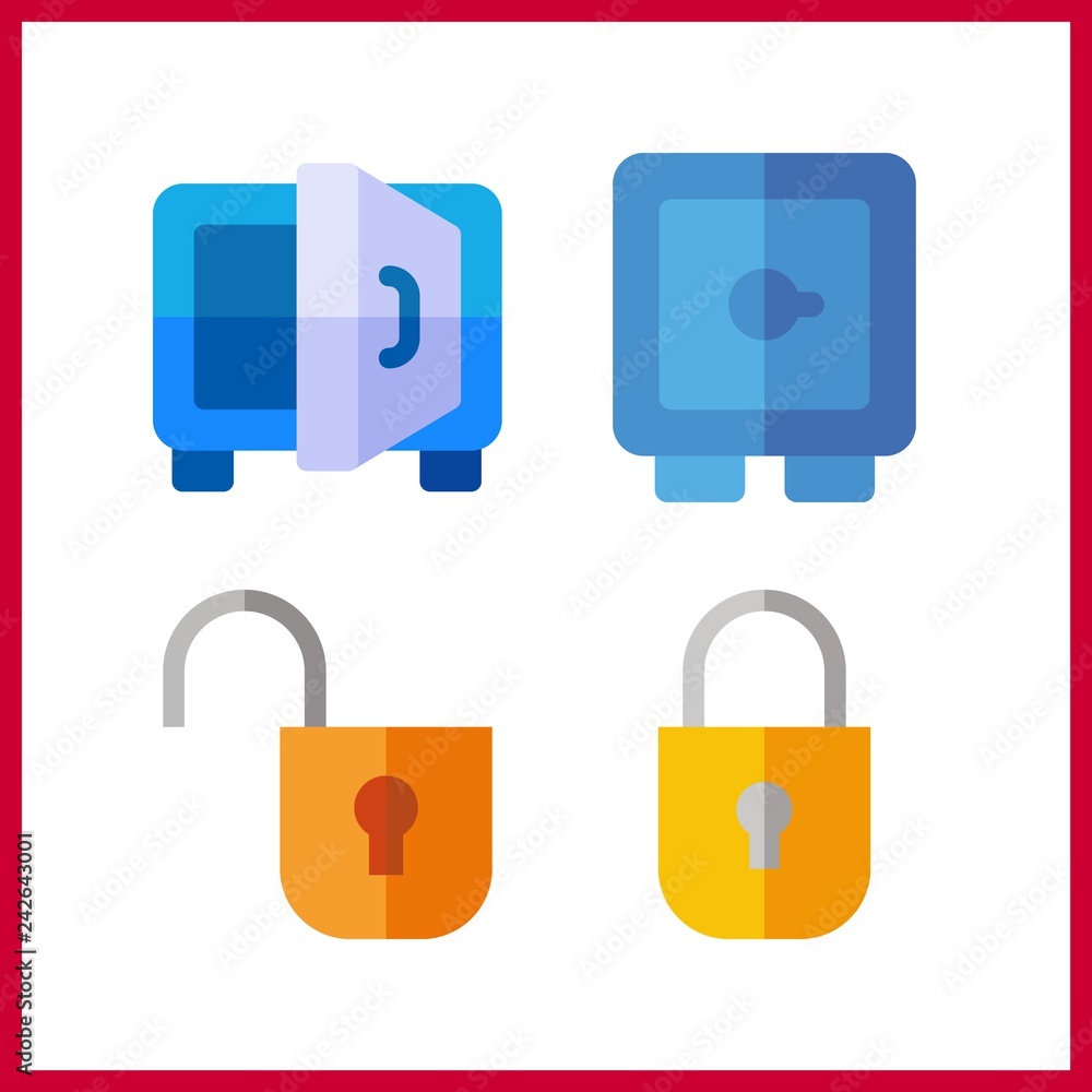 4 password icon. Vector illustration password set. safebox and security system icons for password works 4 password icon. Vector illustration password set. safebox and security system icons for password works