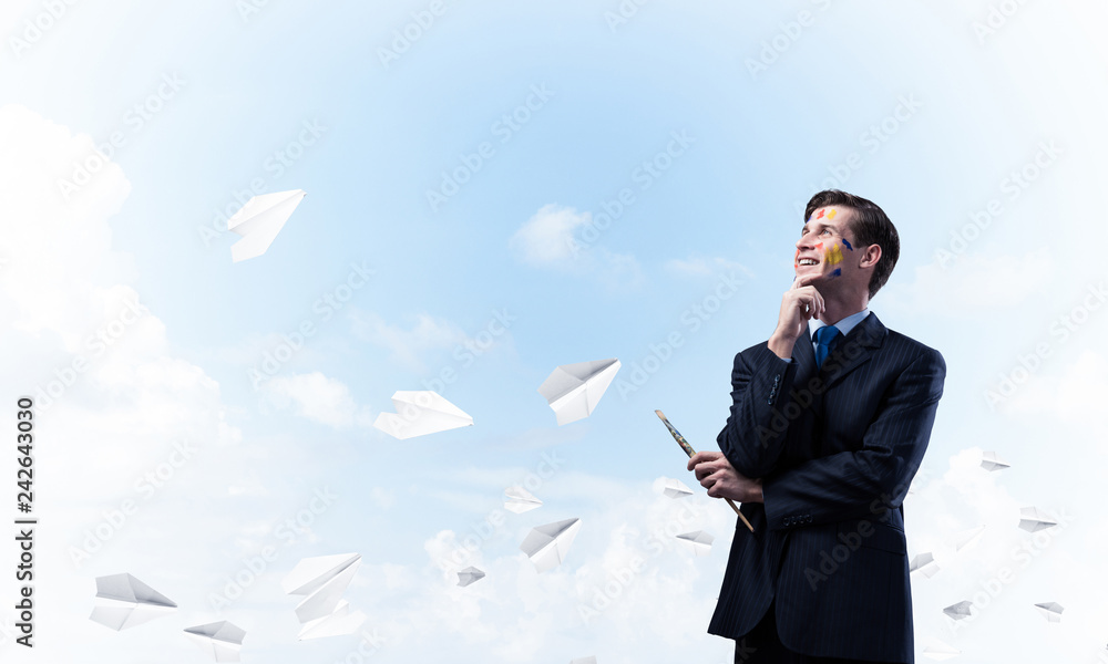Inspiration of young creative businessman Inspiration of young creative businessman
