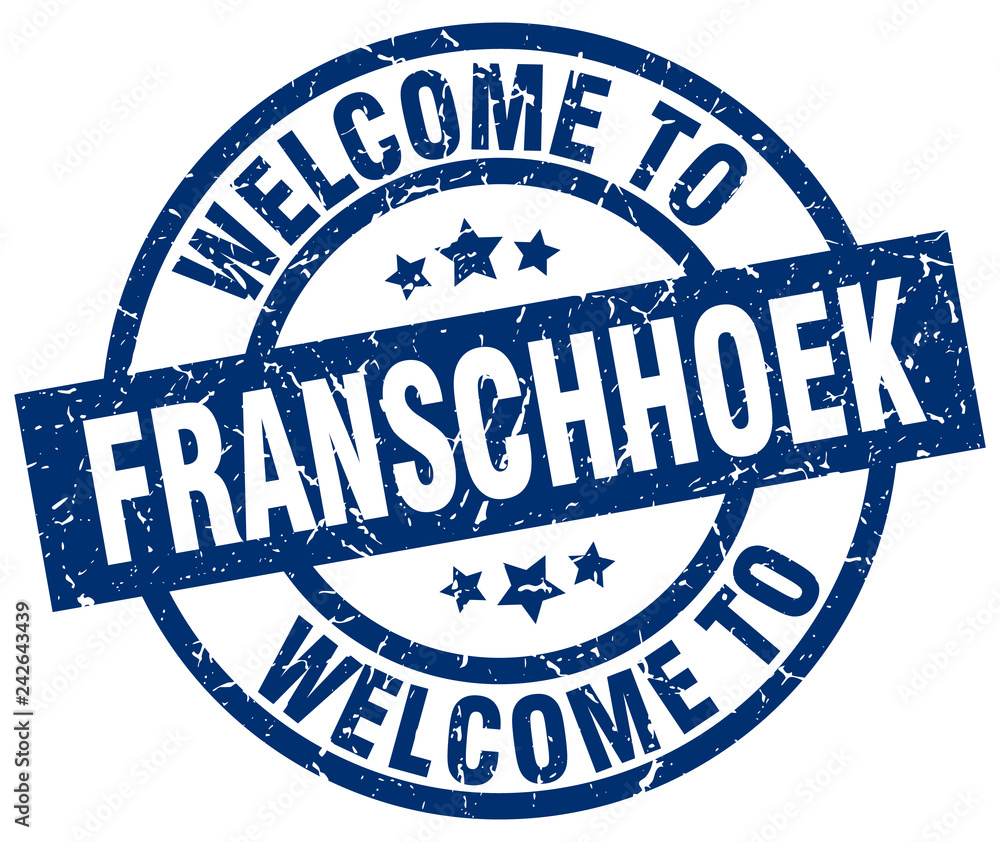 welcome to Franschhoek blue stamp
