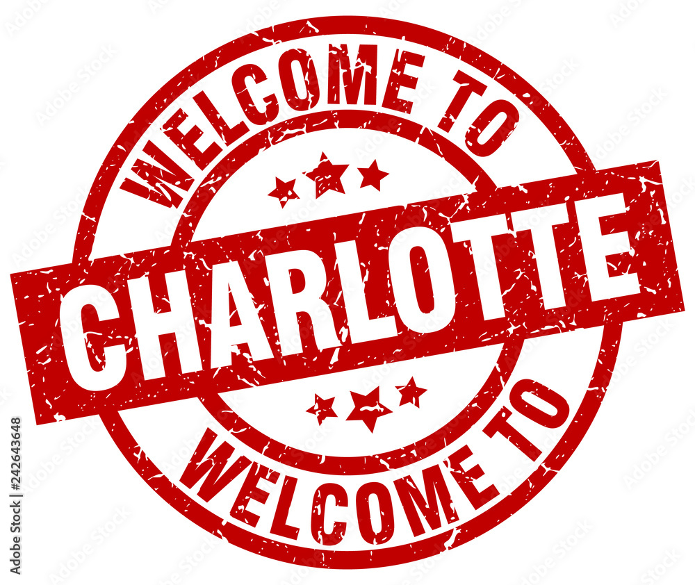 welcome to Charlotte red stamp welcome to Charlotte red stamp