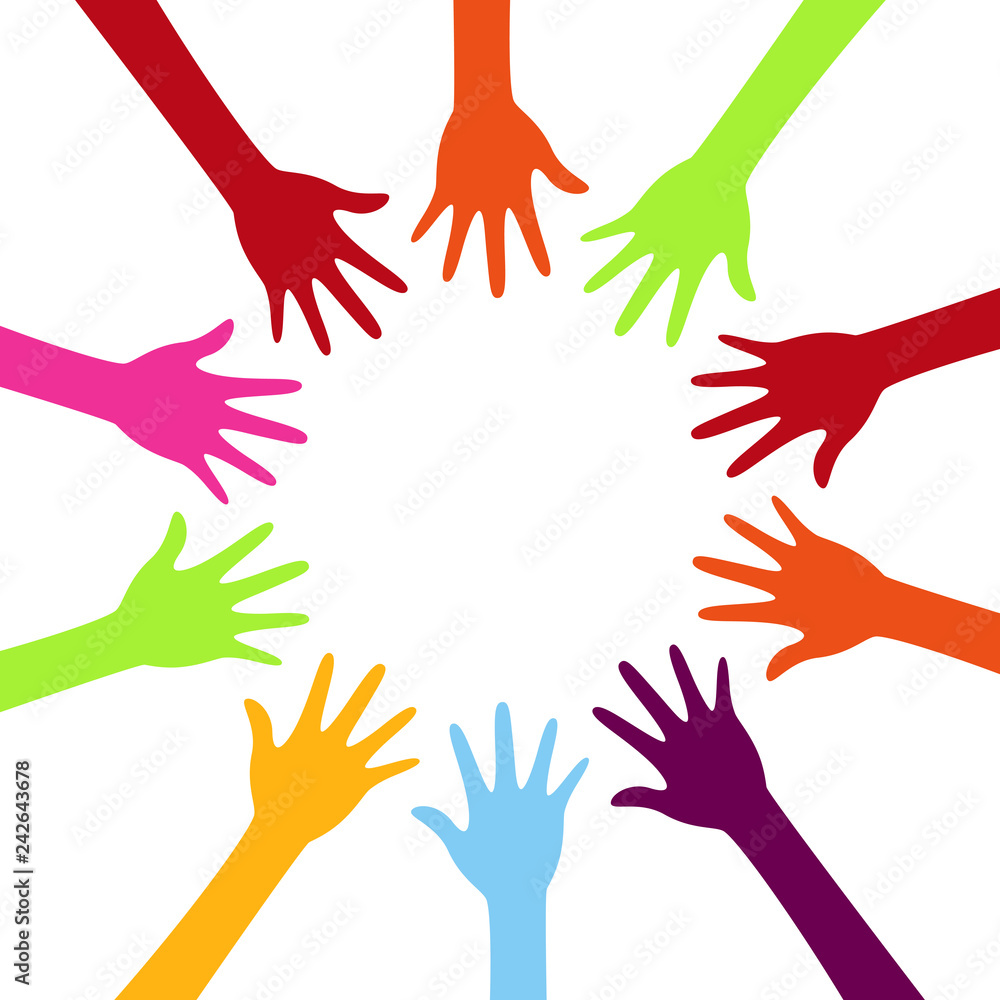 Fototapeta premium Diversity concept design, teamwork hands