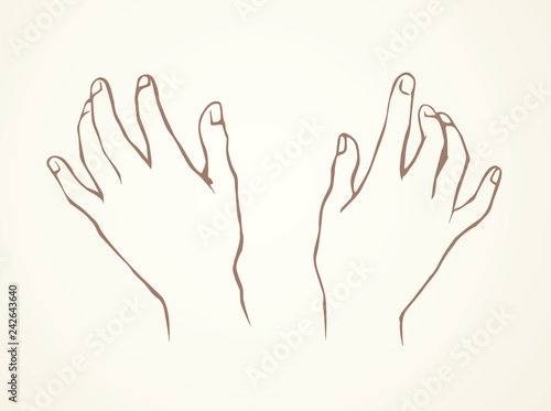 Hand massage. Vector drawing