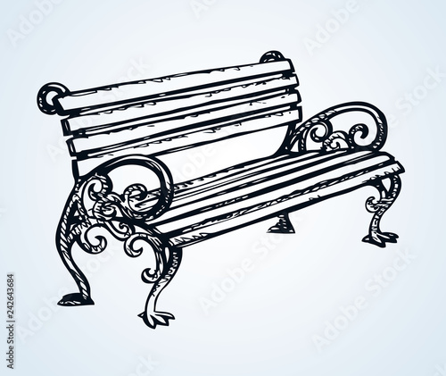 Park bench. Vector drawing