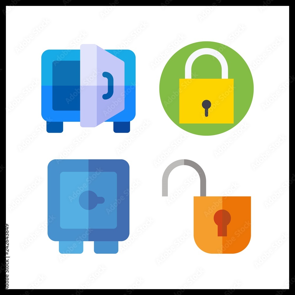 4 password icon. Vector illustration password set. safebox and security system icons for password works 4 password icon. Vector illustration password set. safebox and security system icons for password works