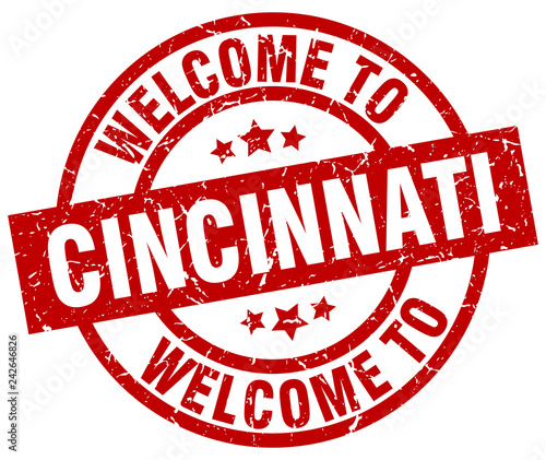 welcome to Cincinnati red stamp