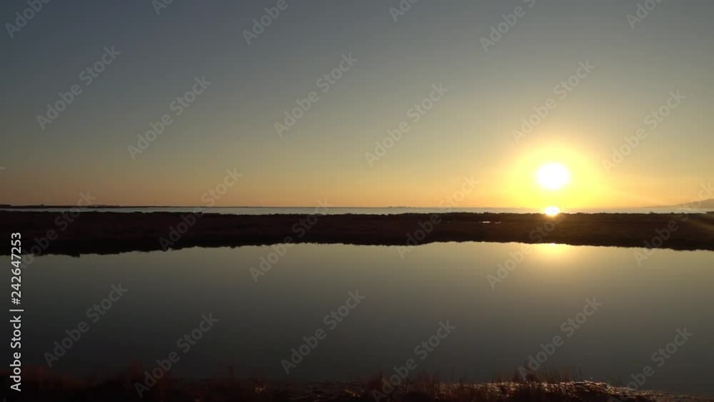 The delta del ebro at sunset in Tarragona The delta del ebro at sunset in Tarragona