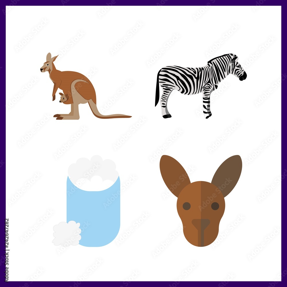 Obraz premium 4 south icon. Vector illustration south set. cotton and zebra icons for south works
