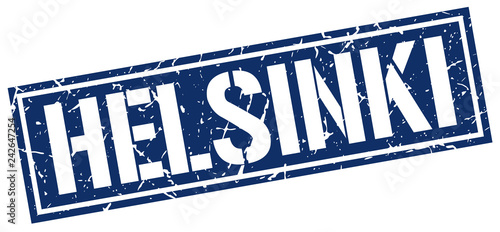 Helsinki blue square stamp