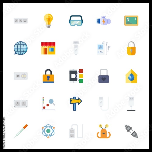 25 technology icon. Vector illustration technology set. atom and translation icons for technology works