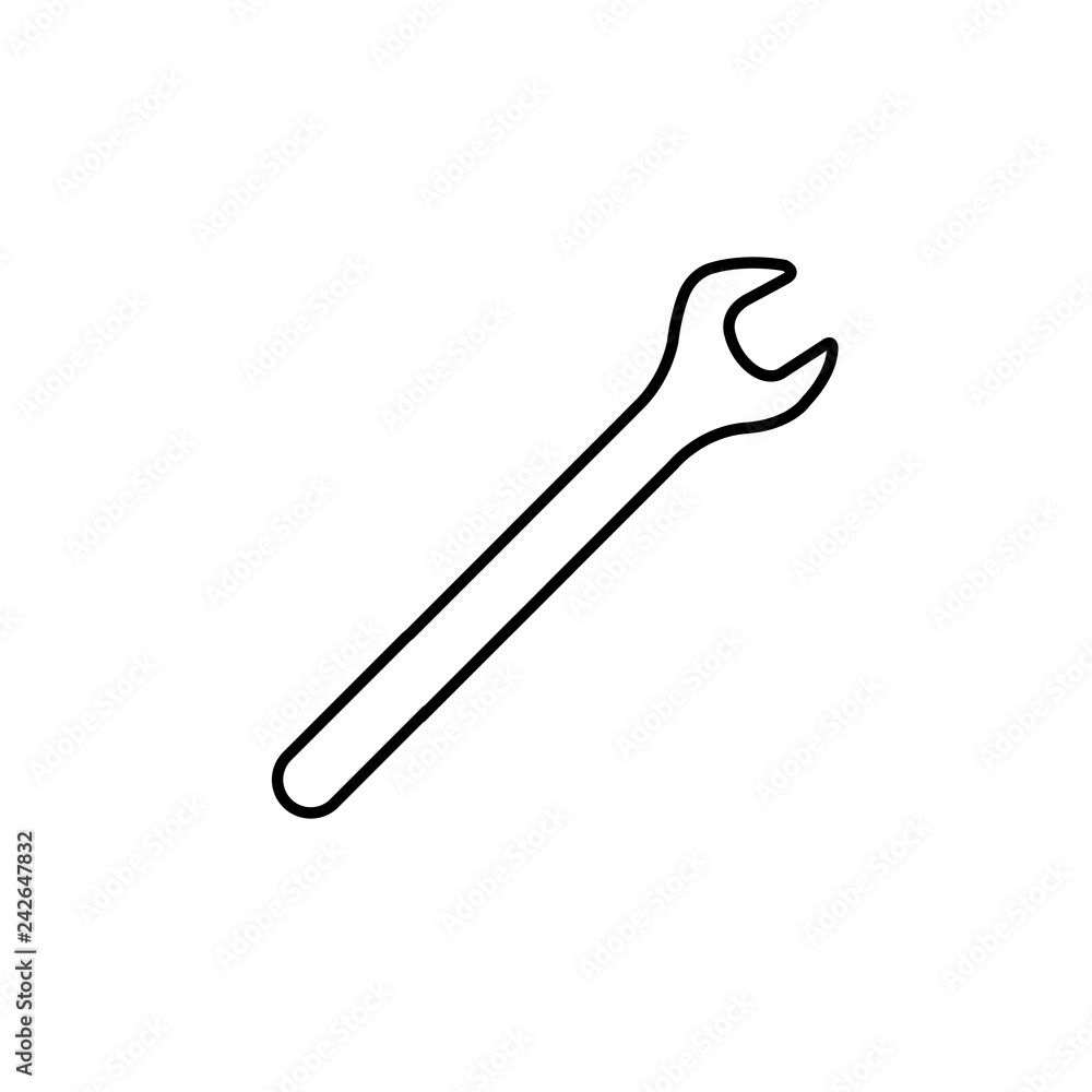 wrench line icon, logo on white background wrench line icon, logo on white background