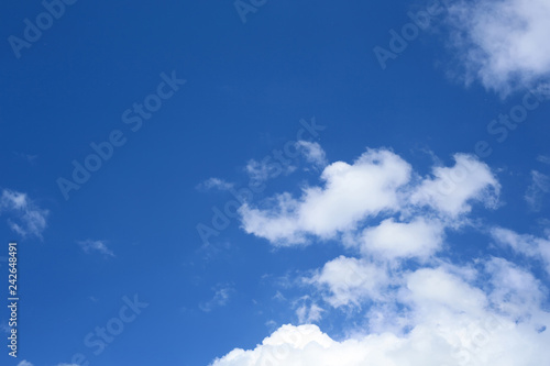 Bright blue Sky with some clouds.