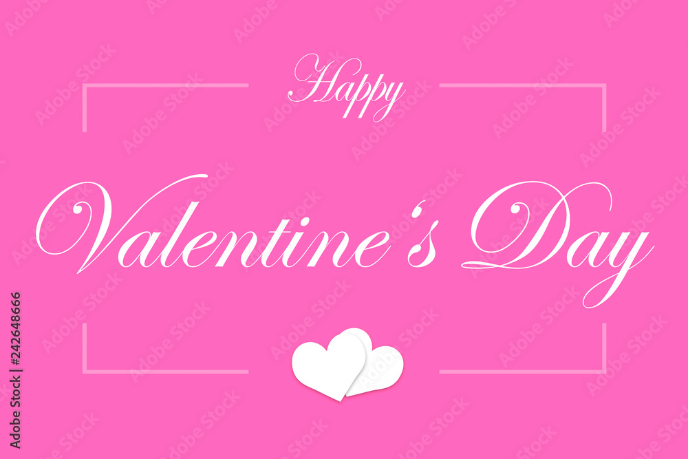 Pink illustration Valentine's card