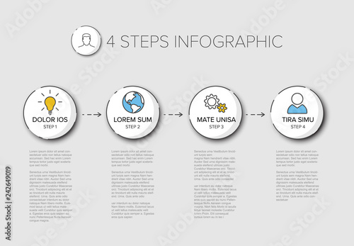 Vector progress four steps template