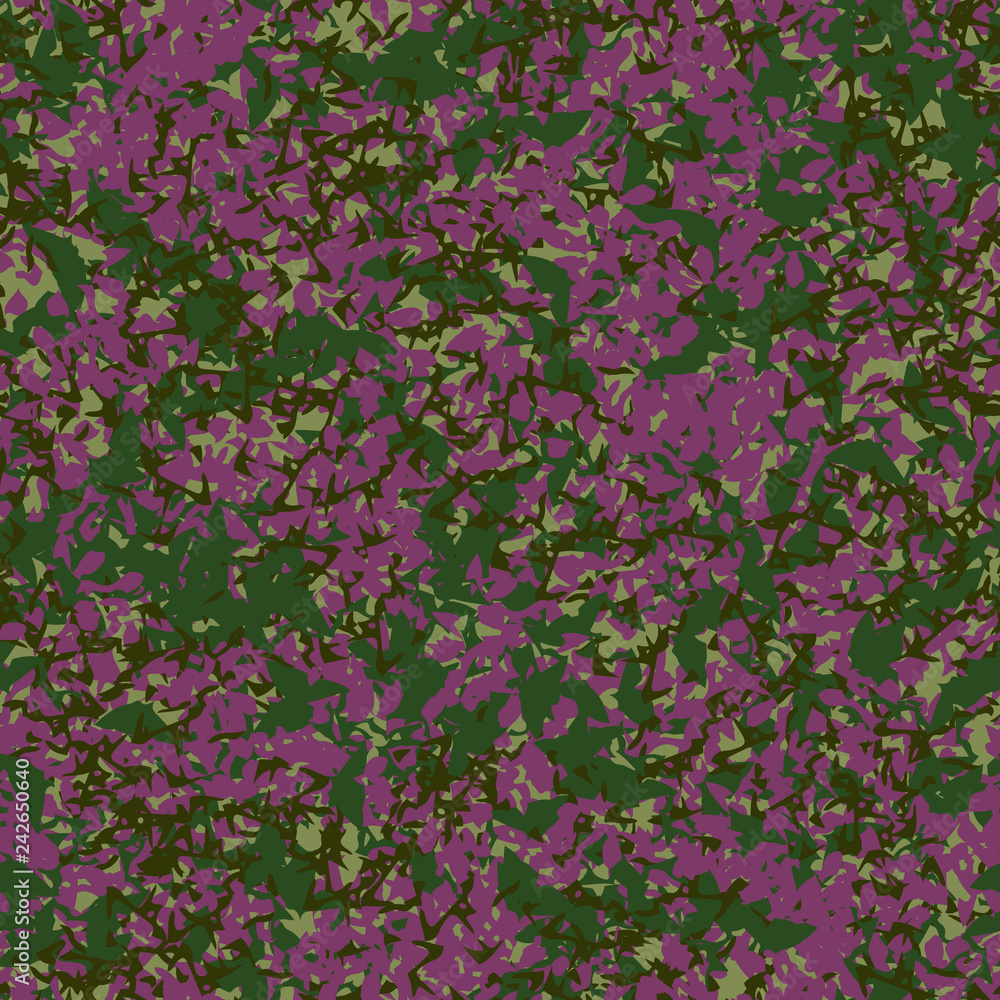 UFO camouflage of various shades of purple and green colors