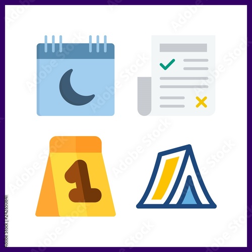 4 paper icon. Vector illustration paper set. evidence and newspaper icons for paper works