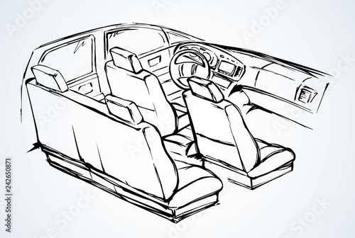 Interior of the car. Vector drawing