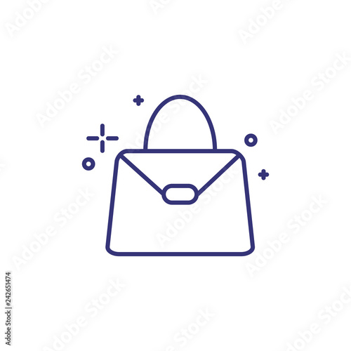 Cleaning bags line icon. Leather, purse, clutch. Laundry concept. Can be used for topics like dry cleaning, safety, garment care