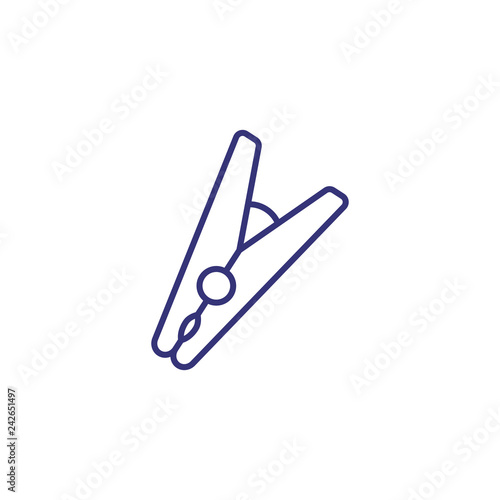 Clothespin line icon. Pin, peg, clamp. Laundry concept. Can be used for topics like drying clothes, garment care, laundromat