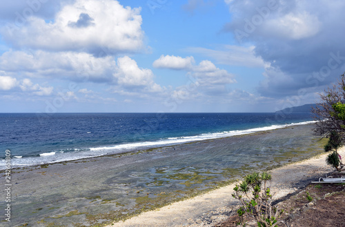 Seaweed farms during low tide at the north side of Nusa Penida Island  Indonesia