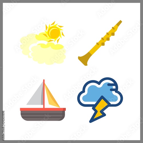 4 wind icon. Vector illustration wind set. storm and cloudy icons for wind works
