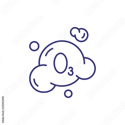 Ozonation line icon. Bubble, ozon, formula. Laundry concept. Can be used for topics like chemistry, molecule, washing