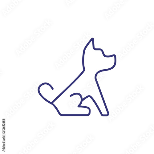 Dog line icon. Puppy, domestic dog, pet clinic. Veterinary concept. Vector illustration can be used for topics like pets, pet shop, animals