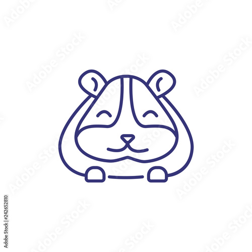 Hamster line icon. Domestic animal, rodent, mammal. Veterinary concept. Vector illustration can be used for topics like pets, animals, zoology