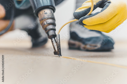 How to heat welding vinyl floor with heat gun - hot air gun