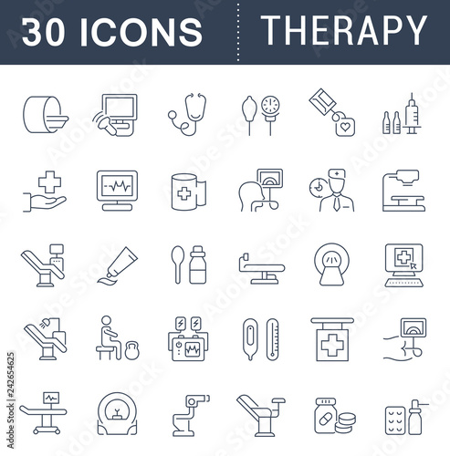 Set Vector Line Icons of Therapy.