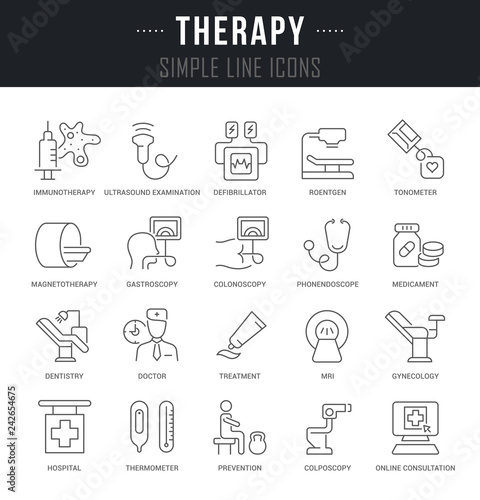 Set Vector Line Icons of Therapy.