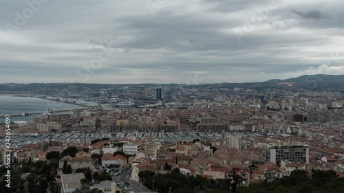 time lapse of day wide view of Marseille