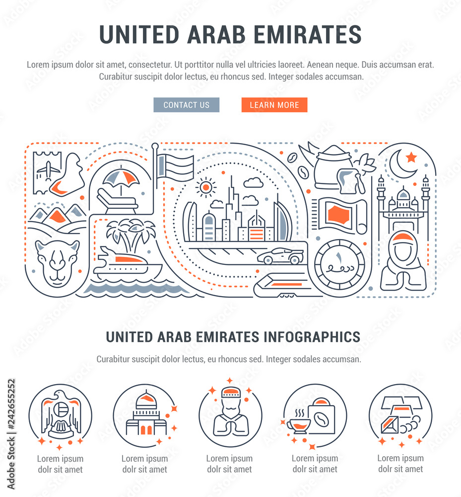 Obraz premium Ilustracja wektorowa z Zjednoczonych Emiratów Arabskich.