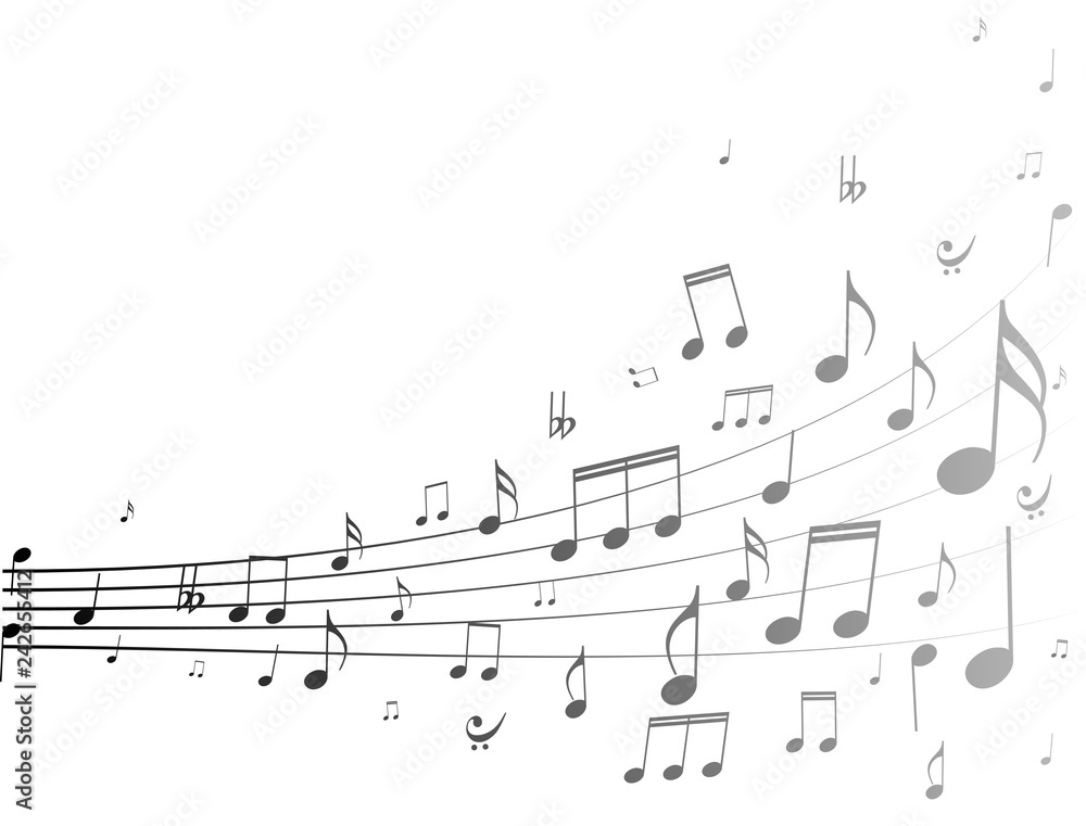 Colorful music notes background