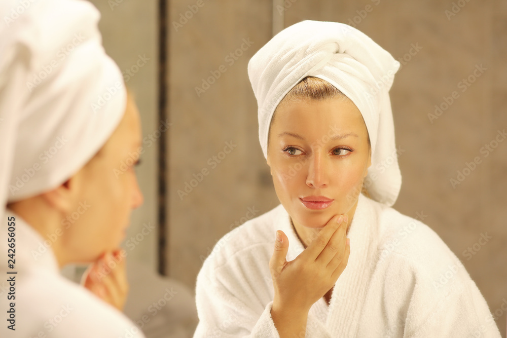 Magic anti-aging cream.Applying the cream Magic anti-aging cream.Applying the cream