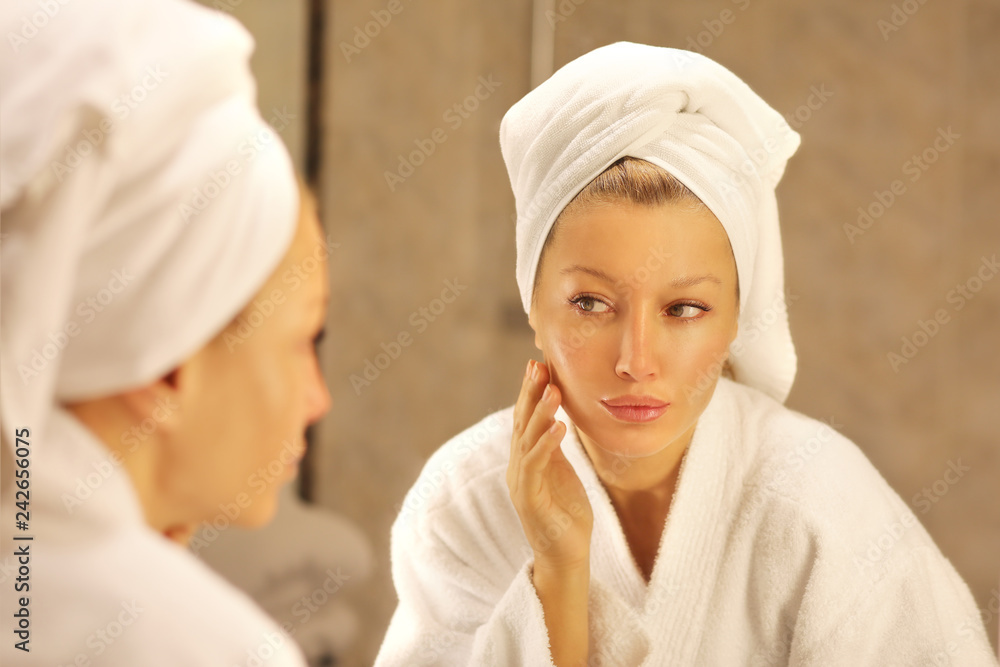 Magic anti-aging cream.Applying the cream Magic anti-aging cream.Applying the cream