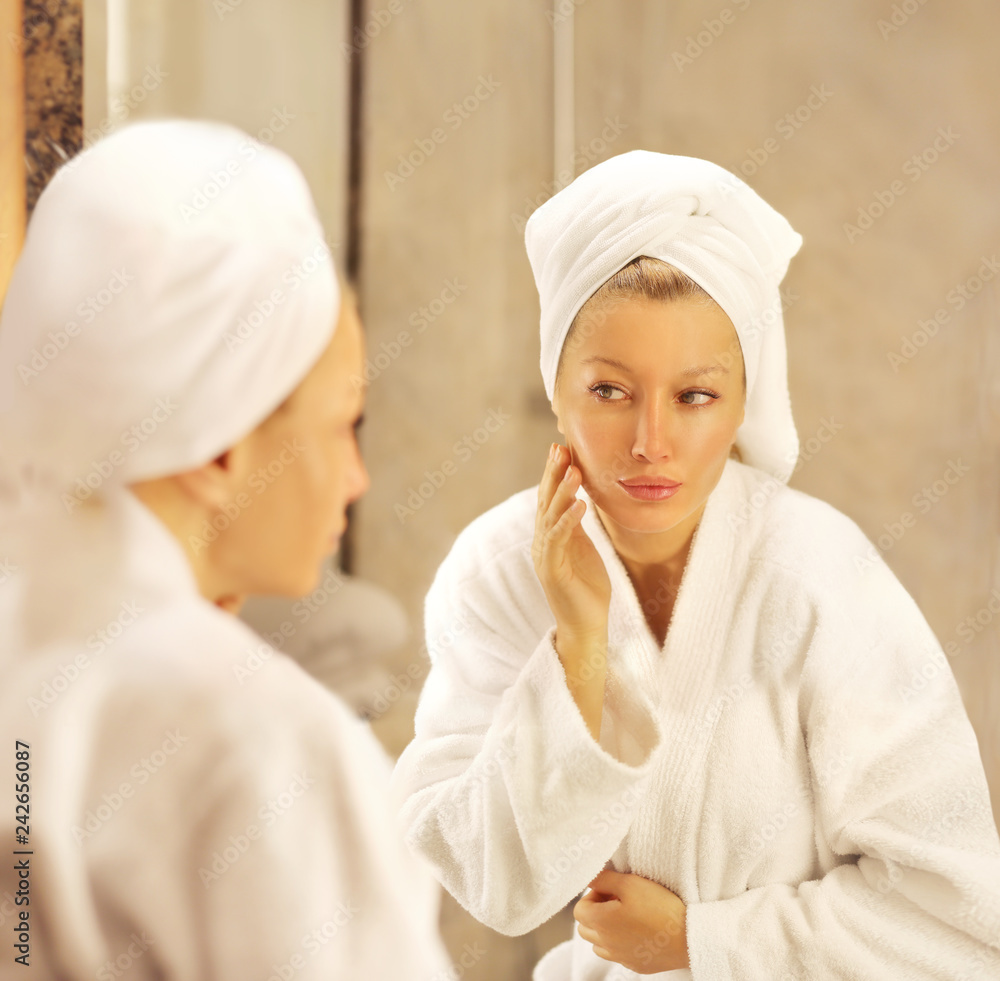 Magic anti-aging cream.Applying the cream Magic anti-aging cream.Applying the cream