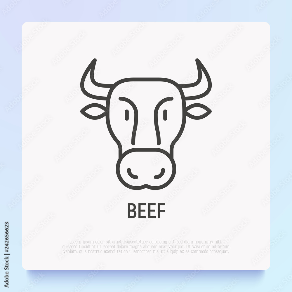 Cow thin line icon. Modern vector illustration. Cow thin line icon. Modern vector illustration.