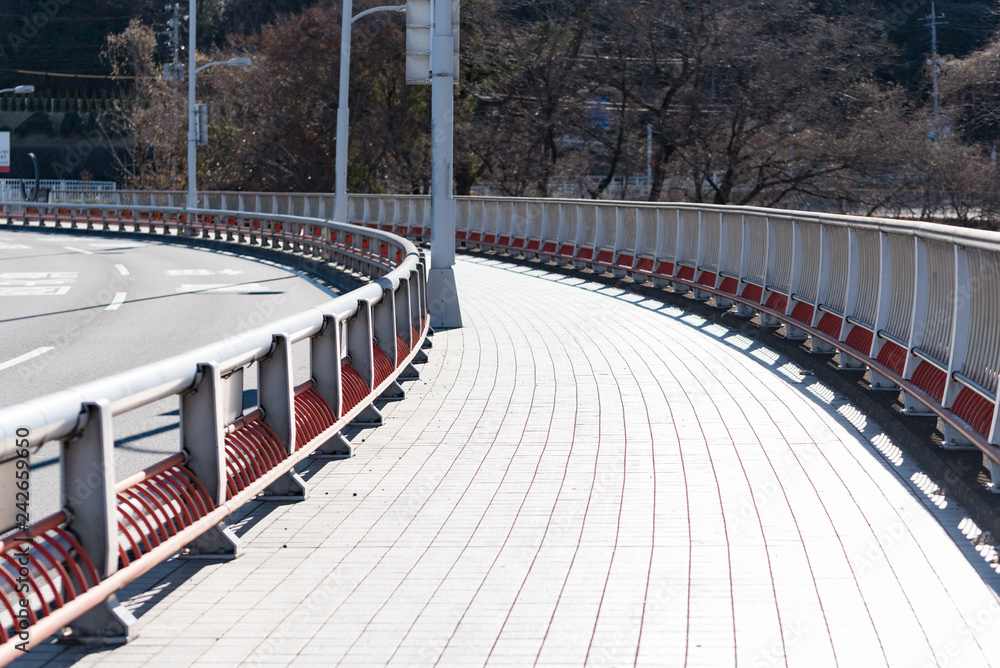 Obraz premium カーブしている広い歩道