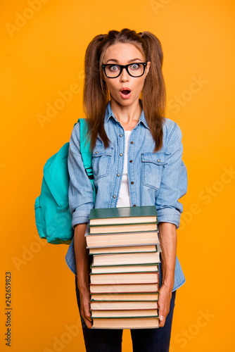 Vertical portrait of her she nice cute lovely attractive amazed 