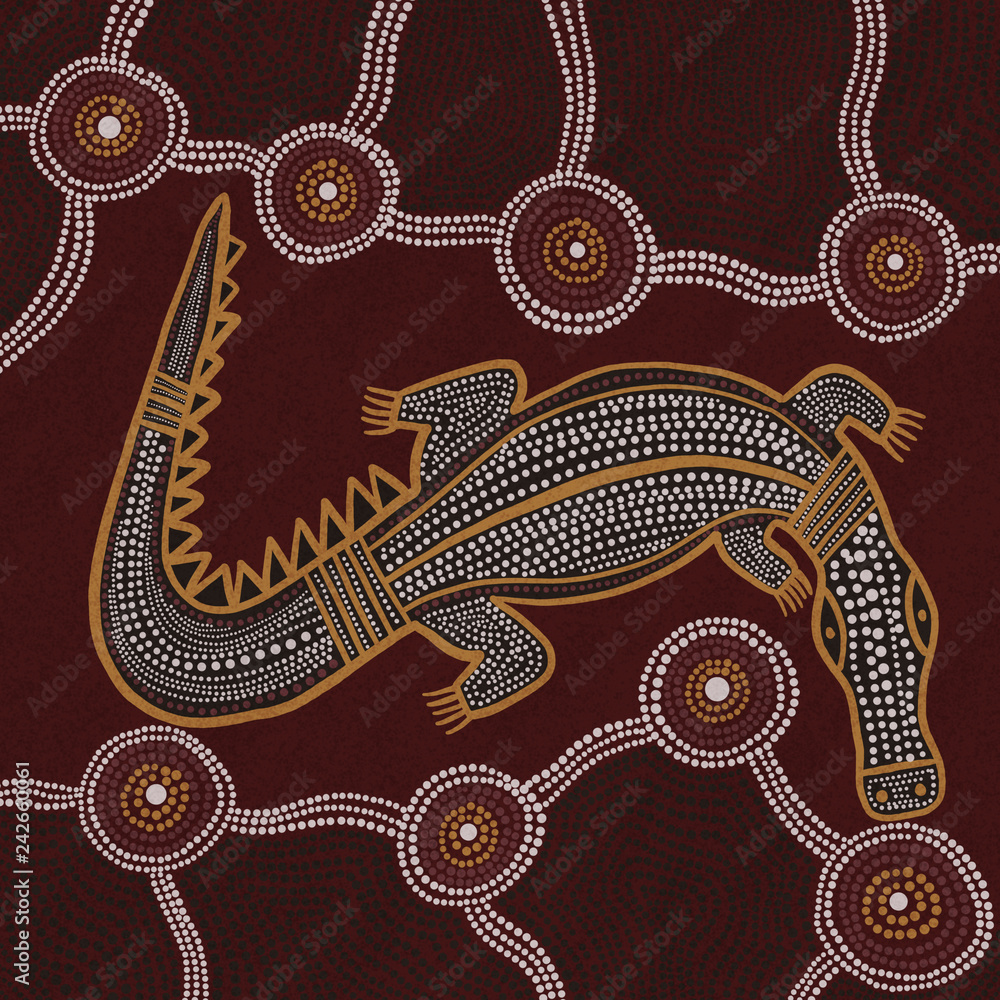 Aboriginal Tapestry - Indigenous Crocodile