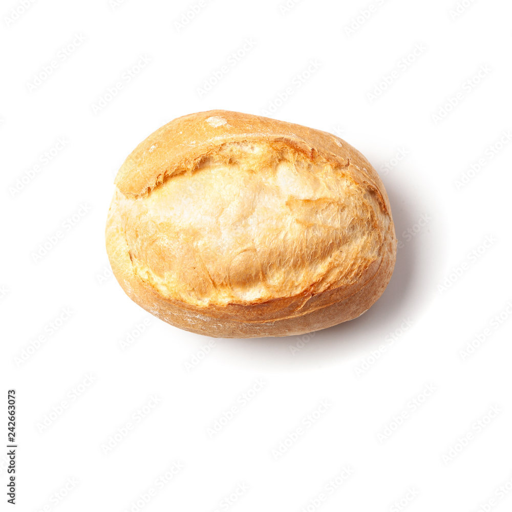 Simple bread roll isolated on white Simple bread roll isolated on white
