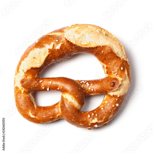 Sour dough pretzel isolated on white background